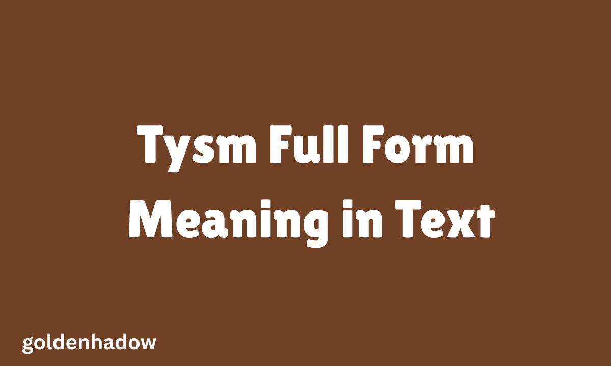tysm Full Form Meaning in Text