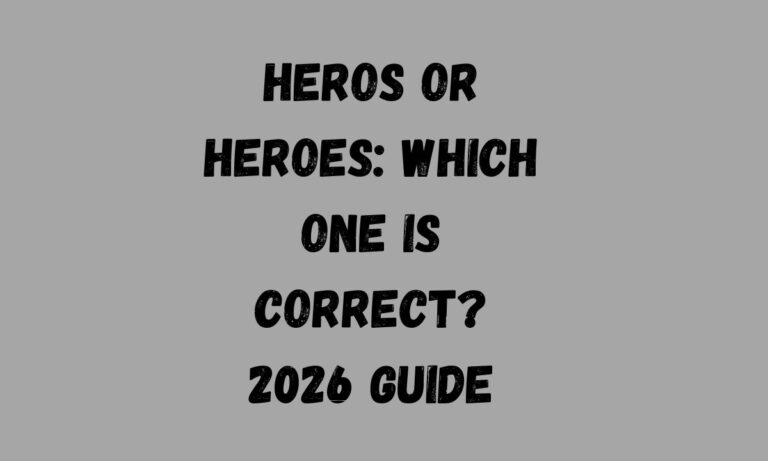 Heros or Heroes Which One Is Correct 2026 Guide