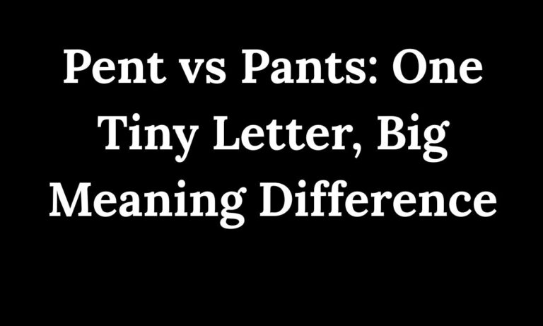 Pent vs Pants One Tiny Letter, Big Meaning Difference