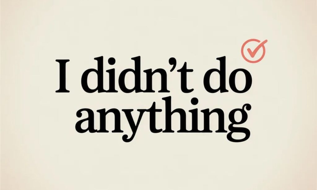 I Didn't Do Why I Didn't Do Anything Is Important in 2026 Meaning, Uses & 2026 Trends