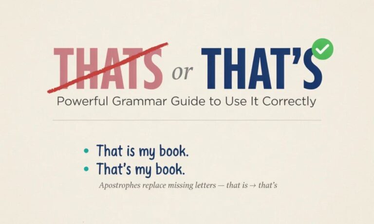 Thats or That’s Powerful Grammar Guide to Use It Correctly